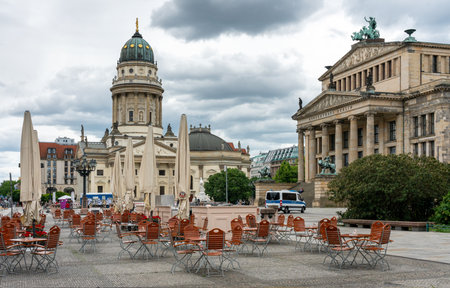 the Gendarmenmarkt in lockdownのeditorial素材