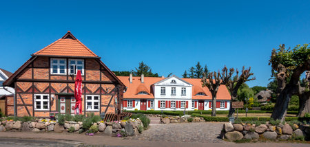 historic captain's house on the darÃ near the town of zingstのeditorial素材