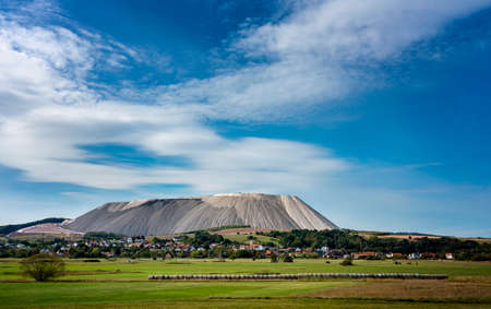 the spoil dump for the mineral potassium Monte Kali in Thuringia and Hesseの写真素材