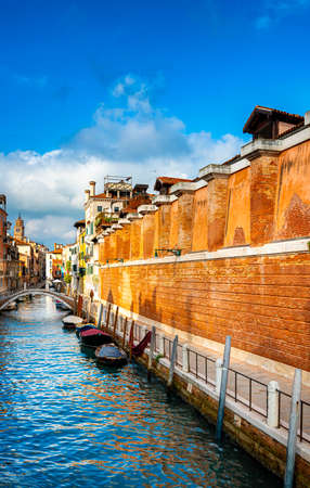 Houses and water channels in the lagoon city of Venice, September 2020の写真素材