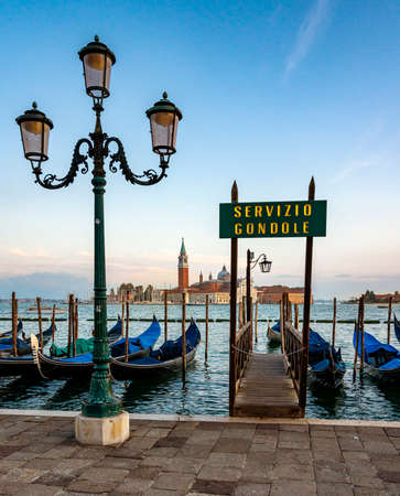 Gondola service in Veniceの写真素材