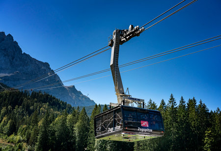 The cable car to the Zugspitze in Bavariaのeditorial素材