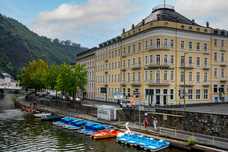 historic architecture in the spa town of Bad Ems, Rhineland Palatinate, Germanyのeditorial素材