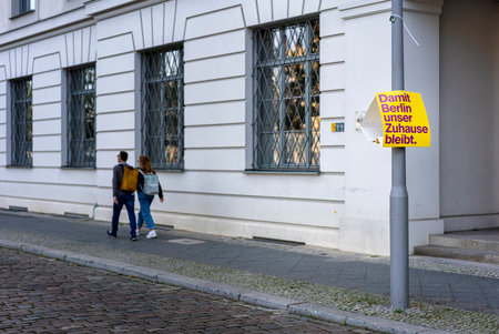 Berlin slogan on a lantern in the city centerのeditorial素材