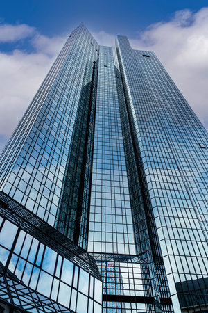 High-rise buildings, bank headquarters and shopping centers in the Hessen metropolis of Frankfurt am Mainのeditorial素材