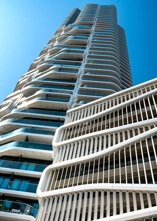 the Grand Tower skyscraper and residential building in Frankfurt am Mainのeditorial素材