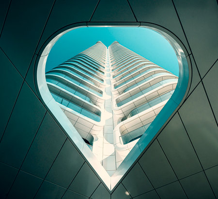 the Grand Tower skyscraper and residential building in Frankfurt am Mainのeditorial素材