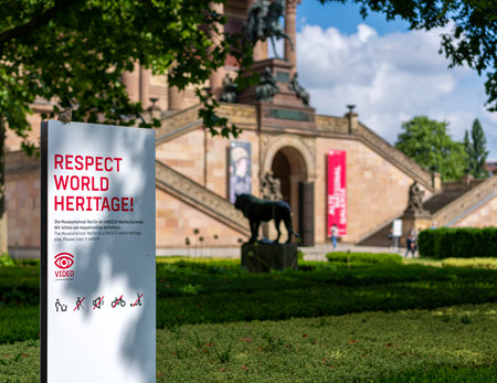Berlin, Respect advertising on the grounds of Museum Islandのeditorial素材