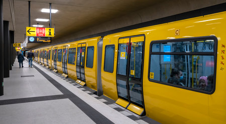 the berlin u bahn at Rotes Rathaus station ,Berlin, Germanyのeditorial素材