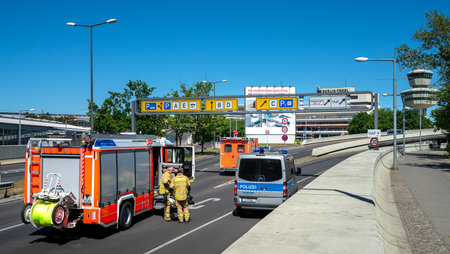 Fire brigade and police operation at Berlin Tegel Airport