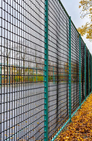 Soccer field in a housing estate in Berlin Tegel, Germanyの写真素材