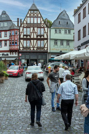 Half-timbered houses in the old town of Limburg an der Lahn, Hesse, Germanyのeditorial素材