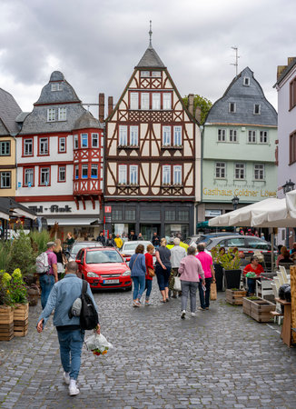Half-timbered houses in the old town of Limburg an der Lahn, Hesse, Germanyのeditorial素材