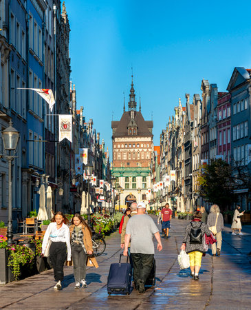 the old town and other landmarks in Gdansk Polandのeditorial素材