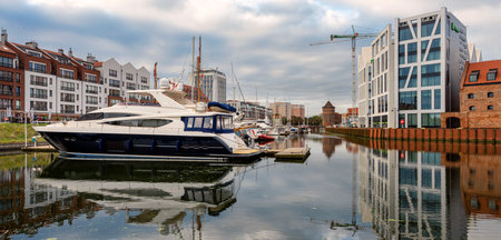 the old town and other landmarks in Gdansk Polandのeditorial素材