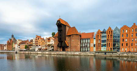 the Old Town and other landmarks in Gdansk, Polandのeditorial素材