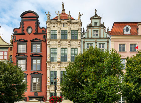 the Old Town and other landmarks in Gdansk, Polandのeditorial素材