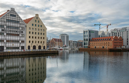 the Old Town and other landmarks in Gdansk, Polandのeditorial素材