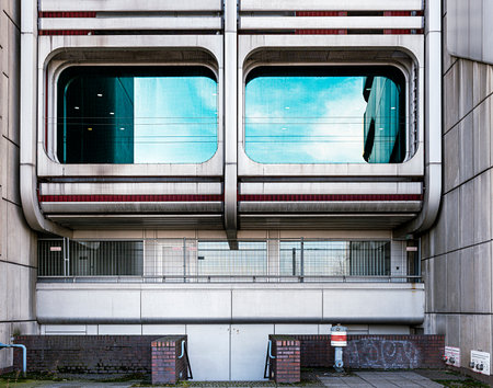 dilapidated facade at the Congress Centrum ICC in Berlin, Germanyのeditorial素材