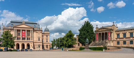 State Theater and State Museum in Schwerin, Mecklenburg Vorpommern, Germanyのeditorial素材