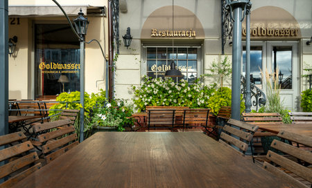 Garden bar in the Polish city of Gdanskのeditorial素材