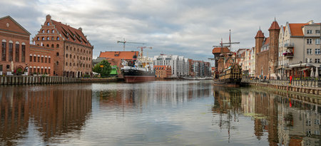 the old town and other landmarks in Gdansk Polandのeditorial素材