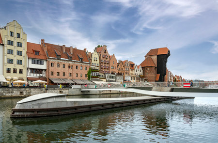 the old town and other landmarks in Gdansk Polandのeditorial素材