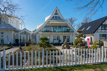 Villas and holiday homes at Timmendorfer Strand, Schleswig-Holstein, Germanyのeditorial素材