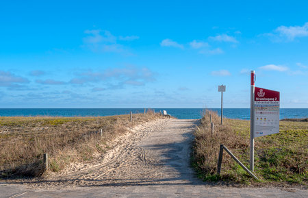 Beach and Baltic Sea near Baabe, Baltic Sea island of Ruegen,の写真素材