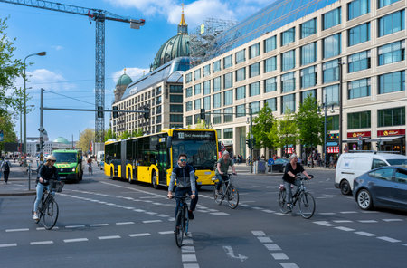 Tram and buses in Berlin trafficのeditorial素材