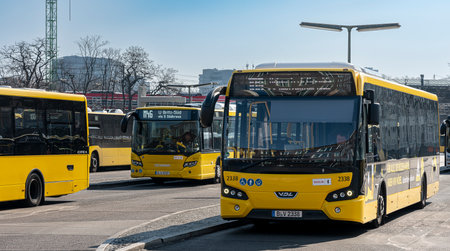Terminus for the buses of the Berlin transport company at Bahnhof Zooのeditorial素材