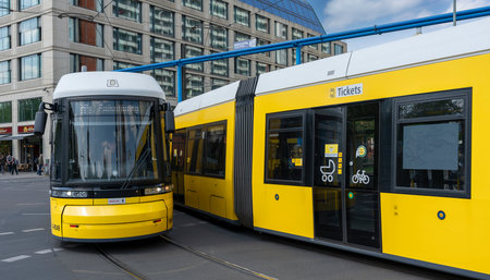 Tram and buses in Berlin trafficのeditorial素材
