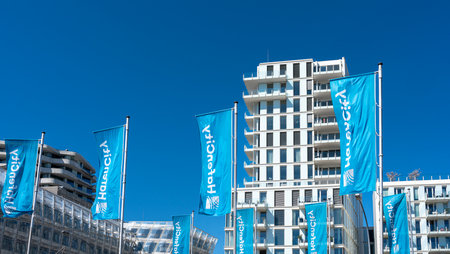 Architecture in Hamburg's Hafencity, Hamburgのeditorial素材