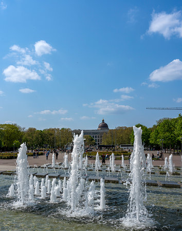 Fountains and water fountains at Alexanderplatz,のeditorial素材