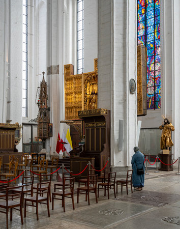 Interior design in Bazylika Mariacka Catholic Church, Gdanskのeditorial素材
