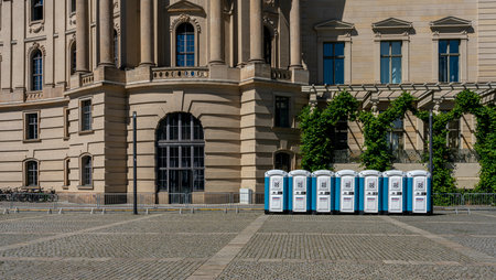 mobile TOI TOI toilet cabins, Bebel-Platz, Berlinのeditorial素材