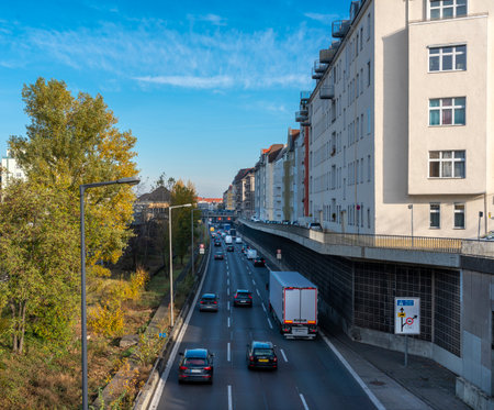 Living on the Berlin city highwayのeditorial素材