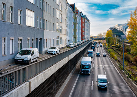 Living on the Berlin city highwayのeditorial素材