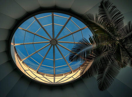 round window in the roof of a building, Lanazrote, Canary Islands, Spainのeditorial素材