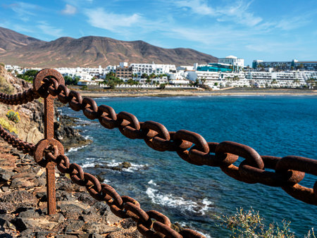 Playa de las Coloradas, Lanzarote, Canary Islands, Spainのeditorial素材