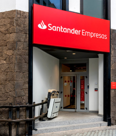 Santander Consumer Bank AG, branch in Arrecife, Lanzarote, Canary Islands, Spainのeditorial素材