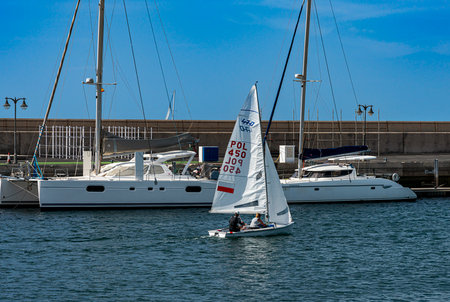 small yachtsman, Playa Blanca, Lanzarote, Canary Islands, Spainのeditorial素材