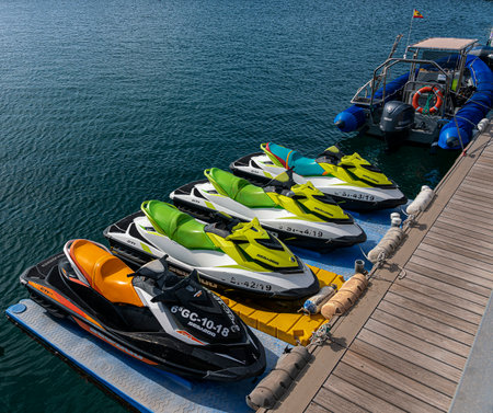 Jet Ski Rental, Playa Blanca, Lanzarote, Canary Islands, Spainのeditorial素材