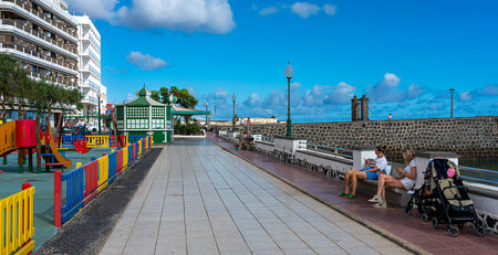 Seafront promenade in Arrecife, Lanzarote, Canary Islands, Spainのeditorial素材