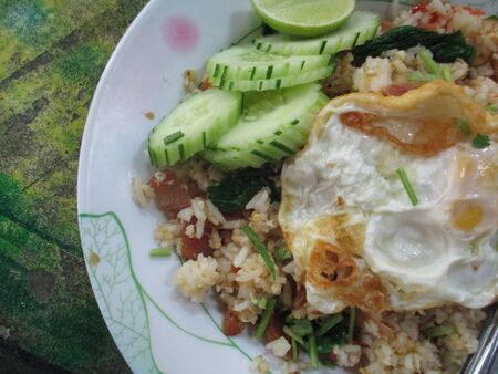 Fried rice and egg.の写真素材