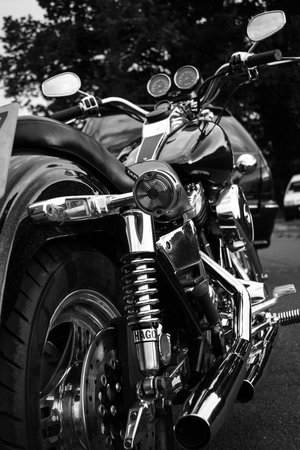 Black And White Motorbikeの写真素材
