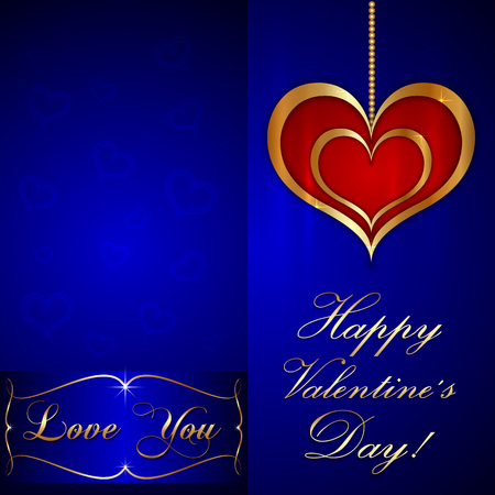 Vector saint valentine greeting card with heartsのイラスト素材