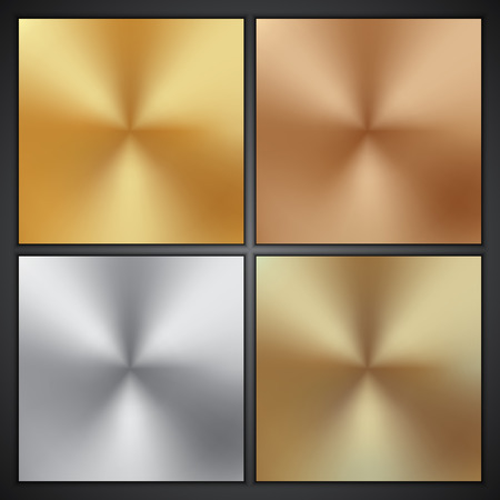 Vector  set of abstract circular metal texturesのイラスト素材