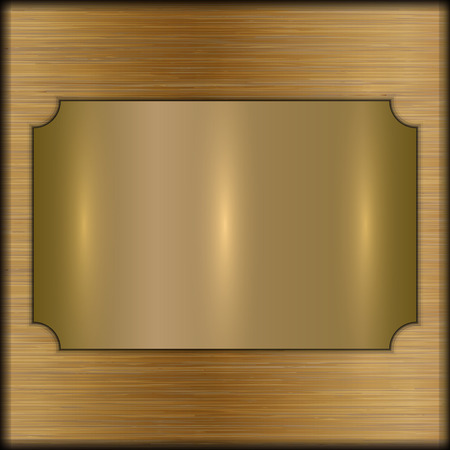 abstract brushed gold award plate on beige backgroundのイラスト素材