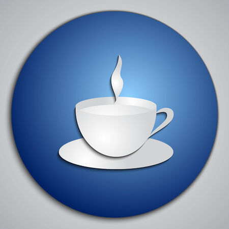 blue Coffee Cup buttonのイラスト素材